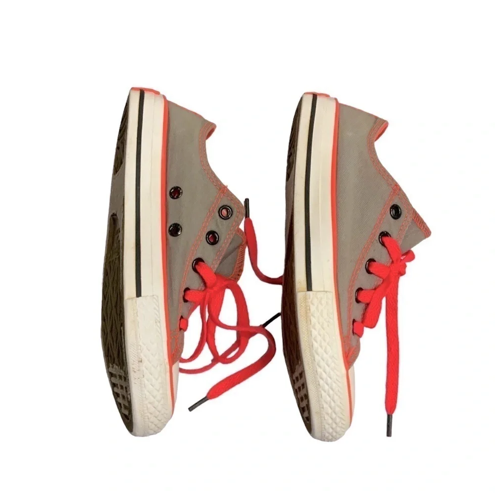 Converse Chuck Taylor Kids All-star Grey Orange Double Tongue Girls Size 1